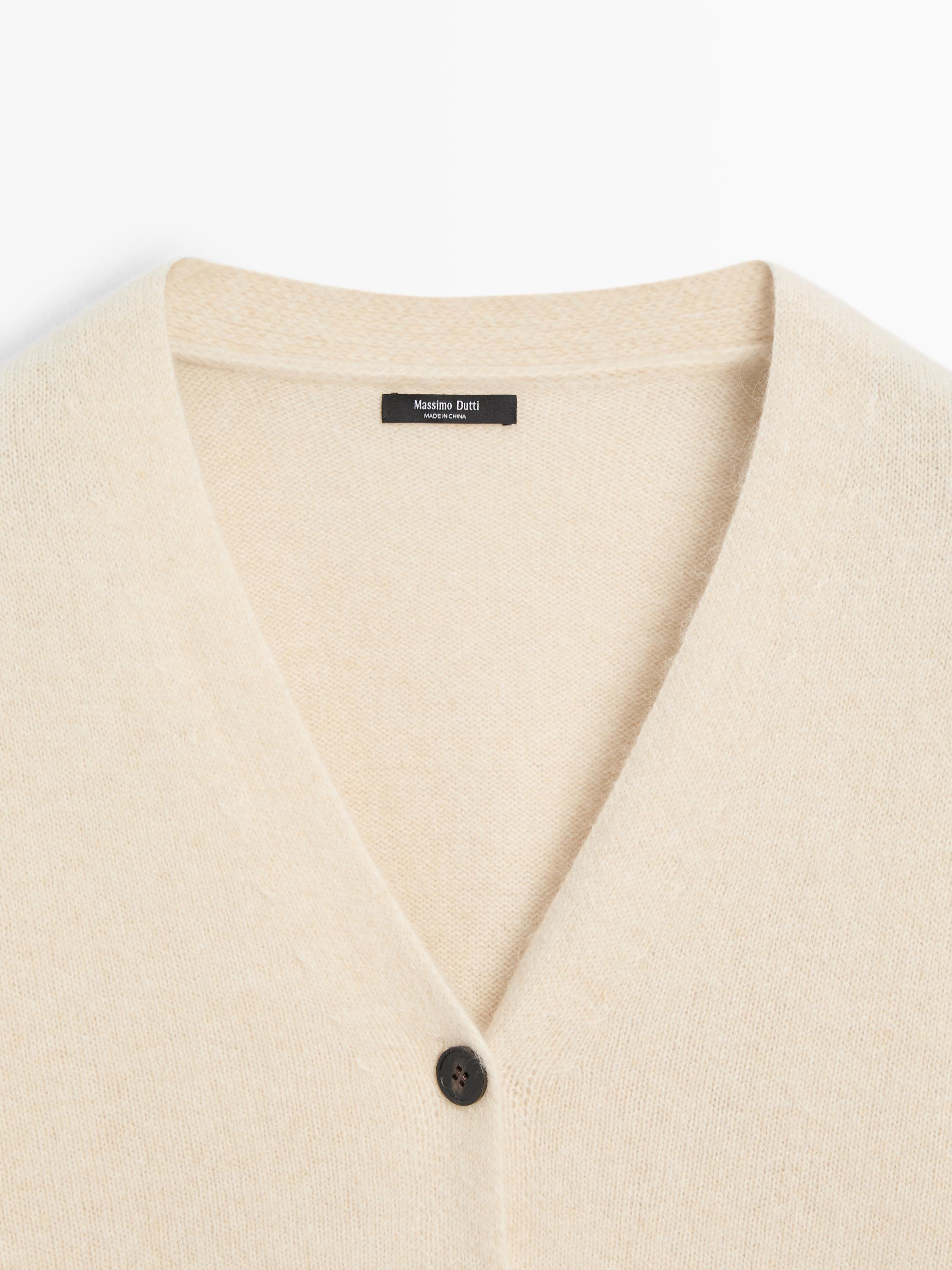 Knit alpaca and wool V-neck cardigan